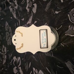 Gold cz curved post earrings #0105